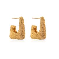 1 Pair Elegant Streetwear Solid Color Plating Copper Gold Plated Ear Studs sku image 3