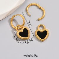 201 Stainless Steel 304 Stainless Steel 18K Gold Plated Simple Style Plating Inlay Heart Shape Rhinestones Jewelry Set main image 3