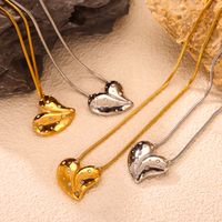 304 Stainless Steel 18K Gold Plated Elegant Simple Style Plating Inlay Heart Shape Rhinestones Earrings Necklace main image 9
