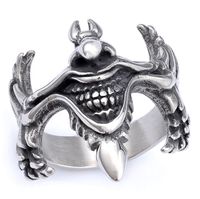 Hip-Hop Streetwear Mask 304 Stainless Steel Carving Men's Rings sku image 5