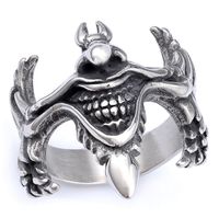 Hip-Hop Streetwear Mask 304 Stainless Steel Carving Men's Rings sku image 7