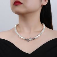 Wholesale Jewelry Elegant Glam Bow Knot Artificial Pearl Copper Zircon Inlay Necklace main image 8