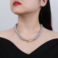 Wholesale Jewelry Elegant Glam Bow Knot Artificial Pearl Copper Zircon Inlay Necklace main image 9
