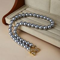 Großhandel Schmuck Elegant Glam Bogenknoten Künstliche Perle Kupfer Zirkon Inlay Halskette main image 7