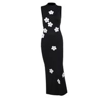 Femmes Robe Fourreau Sexy Col Montant Sans Manches Fleur Maxi Longue Robe Vacances Du Quotidien main image 2