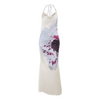 Mujeres Envoltura Sexy Cuello Halter Sin Mangas Teñido Anudado Vestido Maxilargo A Diario Playa main image 2