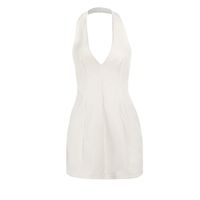 Women's Regular Dress Sexy Halter Neck V-Opening Sleeveless Solid Color Above Knee Daily main image 2