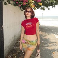 Women's T-shirt Short Sleeve T-Shirts Printing Navel Exposed Y2K Fruit main image 1