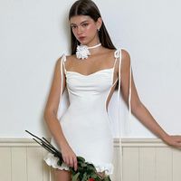 Women's Sheath Dress Strap Dress Sexy Strap Sleeveless Solid Color Above Knee Holiday Daily Date main image 5