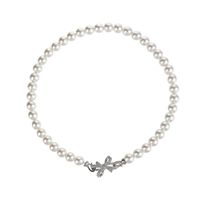 Großhandel Schmuck Elegant Glam Bogenknoten Künstliche Perle Kupfer Zirkon Inlay Halskette sku image 1