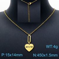 Titanium Steel 18K Gold Plated Fashion Heart No Inlaid sku image 2