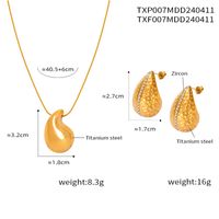 304 Stainless Steel 18K Gold Plated Elegant French Style Simple Style Plating Inlay Water Droplets Rhinestones Earrings Necklace main image 2