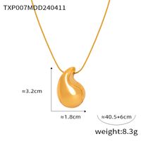 304 Stainless Steel 18K Gold Plated Elegant French Style Simple Style Plating Inlay Water Droplets Rhinestones Earrings Necklace sku image 3