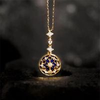 Copper 14K Gold Plated Casual Modern Style Classic Style Inlay Star Moon Natural Stone Zircon Pendant Necklace main image 4
