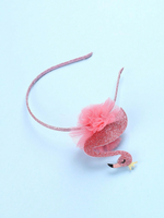 Frau IG-Stil Lässig Bunt Flamingo Synthetisches Garn Gaze Spitze Haarband main image 1