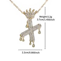 Kupfer 14 Karat Vergoldet XUPING Einfacher Stil Pendeln Überzug Inlay Brief Strasssteine Halskette Mit Anhänger sku image 24