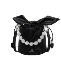 Women's Medium Pu Leather Solid Color Streetwear Beading Bowknot String Crossbody Bag sku image 1