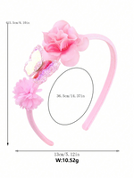 Women's Romantic Sweet Flower Butterfly Gauze Lace Printing Hair Band main image 2