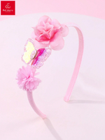 Women's Romantic Sweet Flower Butterfly Gauze Lace Printing Hair Band main image 3