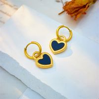 201 Stainless Steel 304 Stainless Steel 18K Gold Plated Simple Style Plating Inlay Heart Shape Rhinestones Jewelry Set sku image 6