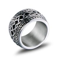 Casual Retro Chains Print 304 Stainless Steel Men's Rings main image 5