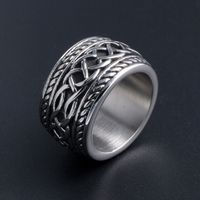 Casual Retro Chains Print 304 Stainless Steel Men's Rings main image 6