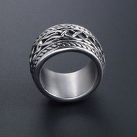 Casual Retro Chains Print 304 Stainless Steel Men's Rings main image 3