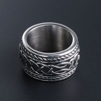 Casual Retro Chains Print 304 Stainless Steel Men's Rings main image 4