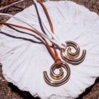 Wholesale Jewelry Simple Style Spiral Pu Leather Copper 14K Gold Plated Pendant Necklace main image 1