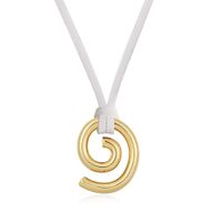 Wholesale Jewelry Simple Style Spiral Pu Leather Copper 14K Gold Plated Pendant Necklace sku image 1