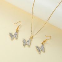 Elegant Shiny Butterfly Alloy Steel Inlay Rhinestones Women's Jewelry Set main image 4