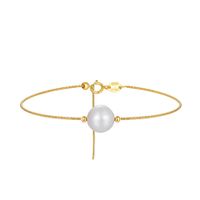 Freshwater Pearl Sterling Silver 14K Gold Plated Elegant Simple Style Beaded Plating Geometric Bracelets main image 1