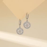 1 Pair Simple Style Classic Style Solid Color Plating Inlay Copper Zircon Drop Earrings main image 5