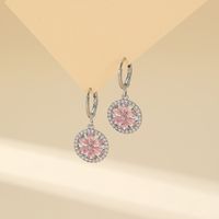 1 Pair Simple Style Classic Style Solid Color Plating Inlay Copper Zircon Drop Earrings main image 1
