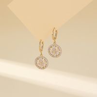 1 Pair Simple Style Classic Style Solid Color Plating Inlay Copper Zircon Drop Earrings main image 4