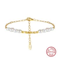 Elegant Simple Style Classic Style Geometric Freshwater Pearl Sterling Silver Bracelets In Bulk main image 3