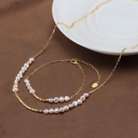 Elegant Simple Style Classic Style Geometric Freshwater Pearl Sterling Silver Bracelets In Bulk main image 4