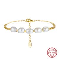 Freshwater Pearl Sterling Silver IG Style Elegant Lady Plating Geometric Bracelets main image 3