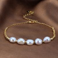 Freshwater Pearl Sterling Silver IG Style Elegant Lady Plating Geometric Bracelets main image 1
