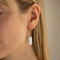 1 Pair Baroque Style Sweet Simple Style Irregular Asymmetrical Plating Freshwater Pearl Sterling Silver Drop Earrings main image 3