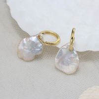 1 Pair Baroque Style Sweet Simple Style Geometric Plating Freshwater Pearl Sterling Silver Drop Earrings main image 1