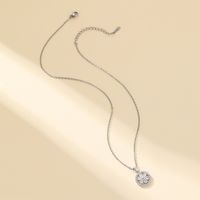 Acier Inoxydable 304 Le Cuivre Style Simple Brillant Incruster Couleur Unie Zircon Pendentif main image 4