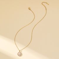 Acier Inoxydable 304 Le Cuivre Style Simple Brillant Incruster Couleur Unie Zircon Pendentif sku image 1