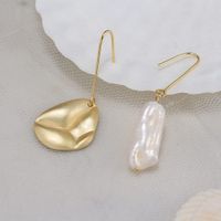 1 Pair Baroque Style Sweet Simple Style Irregular Asymmetrical Plating Freshwater Pearl Sterling Silver Drop Earrings main image 7
