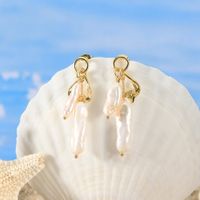 1 Pair Baroque Style Sweet Simple Style Geometric Plating Freshwater Pearl Sterling Silver Drop Earrings main image 4