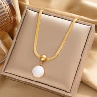 304 Stainless Steel 18K Gold Plated Modern Style Simple Style Round Star Heart Shape Pendant Necklace main image 5