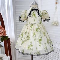 Princess Flower Cotton Blend Girls Dresses sku image 6