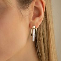 1 Pair Baroque Style Sweet Simple Style Geometric Plating Freshwater Pearl Sterling Silver Drop Earrings main image 3