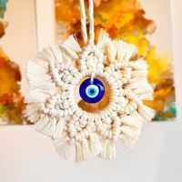 Ethnic Style Devil's Eye Cotton Thread Glass Pendant Wall Art sku image 4