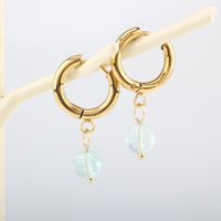 1 Pair Lady Modern Style Classic Style Geometric 304 Stainless Steel Natural Stone 18K Gold Plated Drop Earrings main image 8